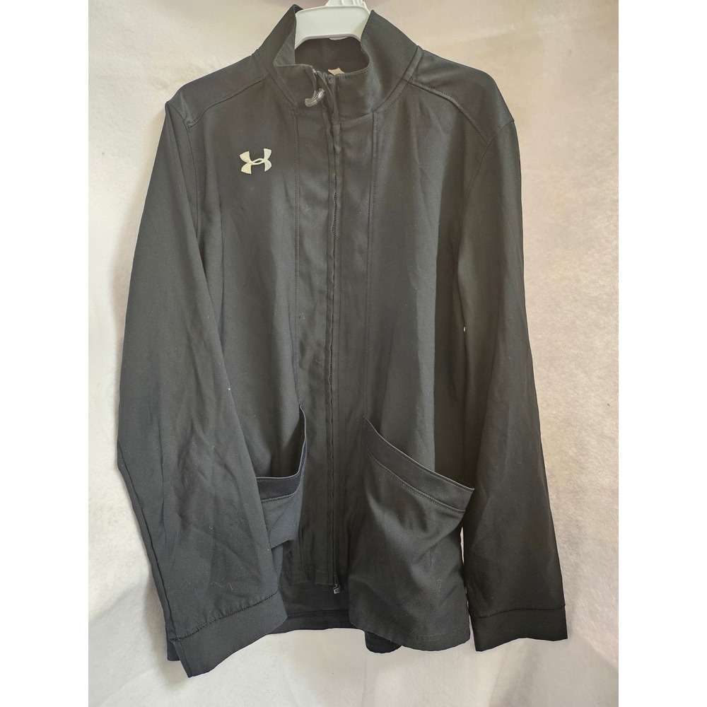 Under Armour Youth Boys Black Full Zip Mock Neck Athletic Jacket YMD Medium